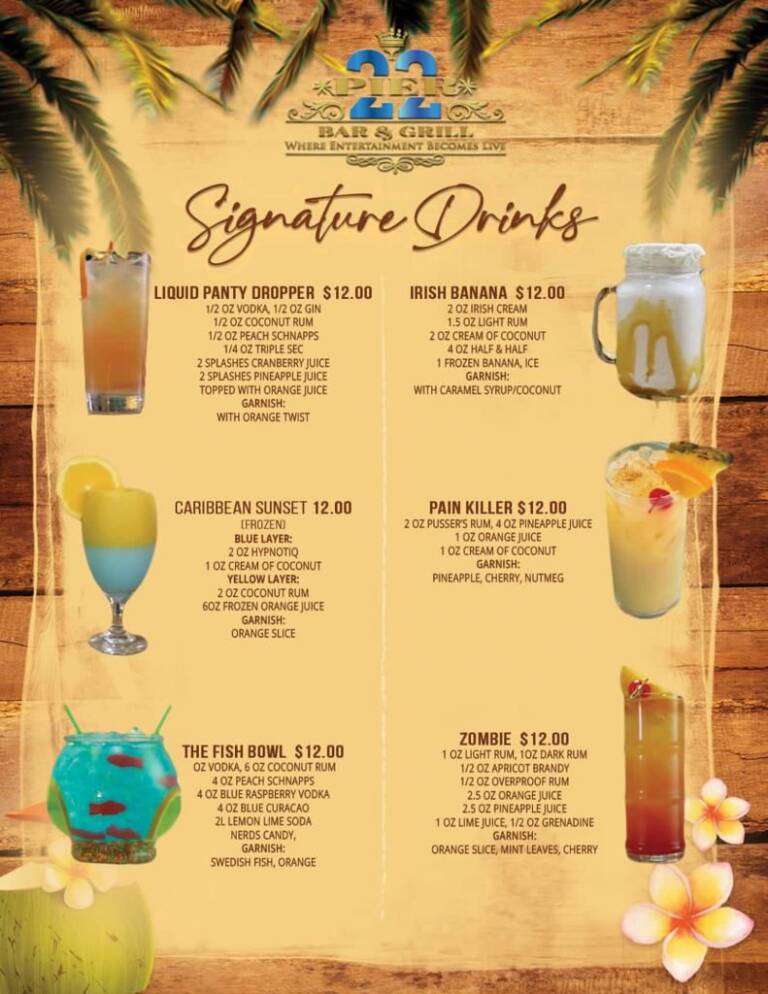 pier no 12 menu